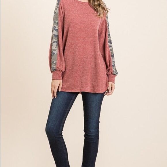 Rust & Camo Top - Picture 2 of 3